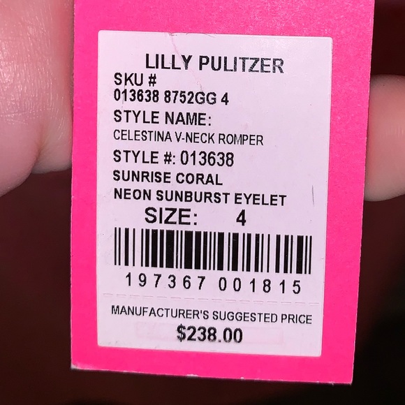 NWT Lilly Pulitzer Celestina V-Neck Romper Size 4 - Picture 4 of 7